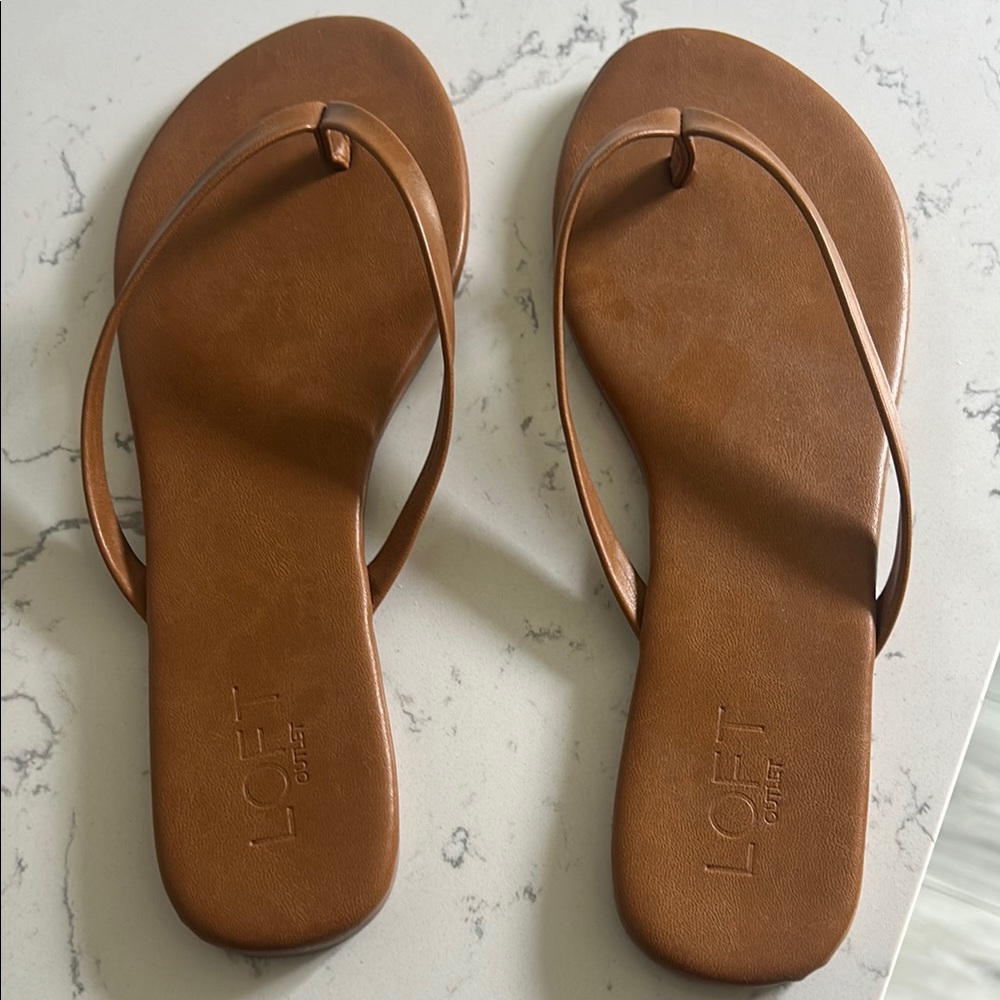 LOFT Women's Brown Leather Sandals